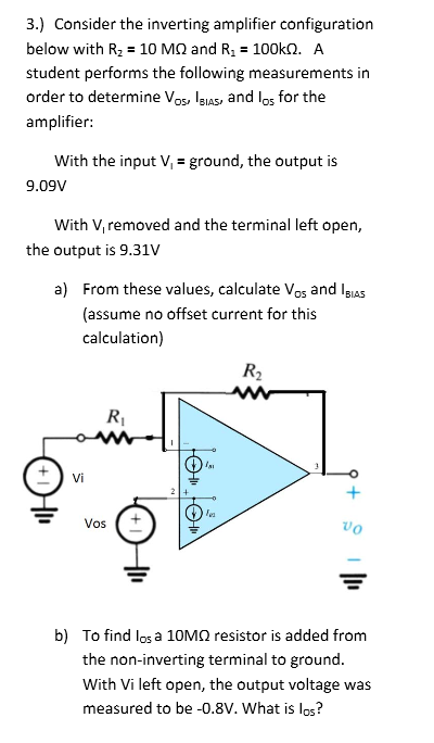 Solved Consider The Inverting Amplifier Configuration Below | Chegg.com