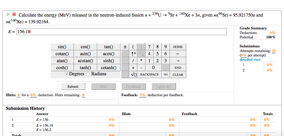 Solved Calculate the energy (MeV) released in the | Chegg.com