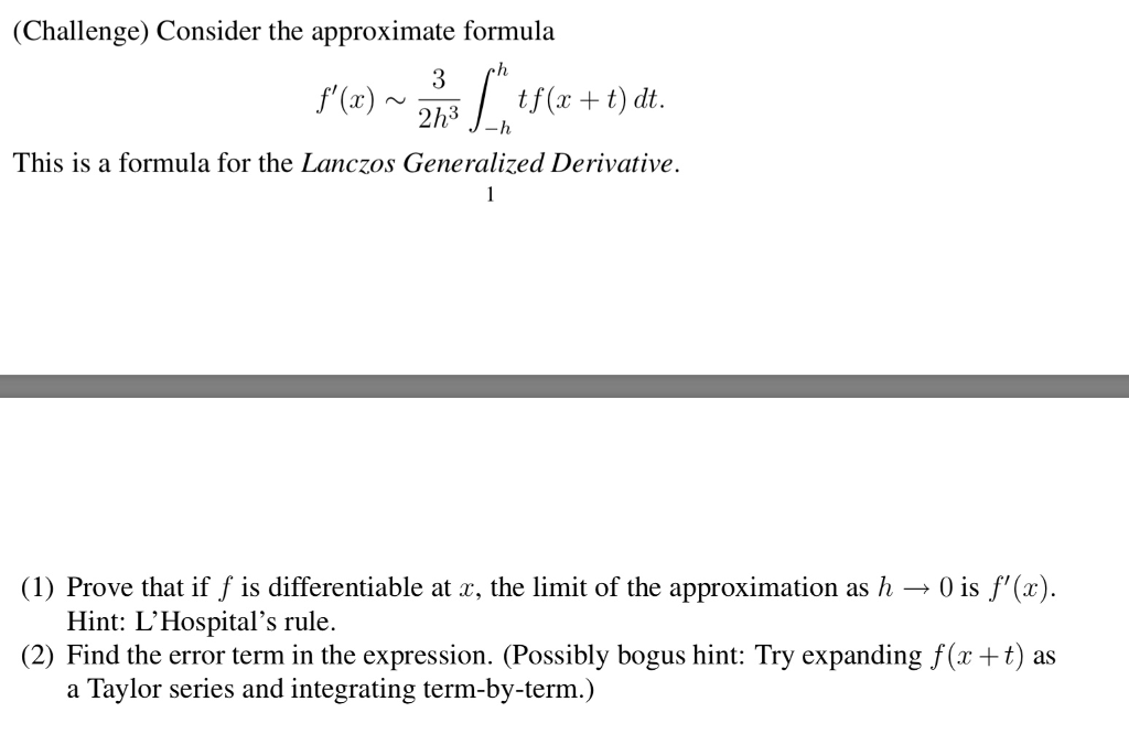 Solved (Challenge) Consider the approximate formula f(x)3tf( | Chegg.com