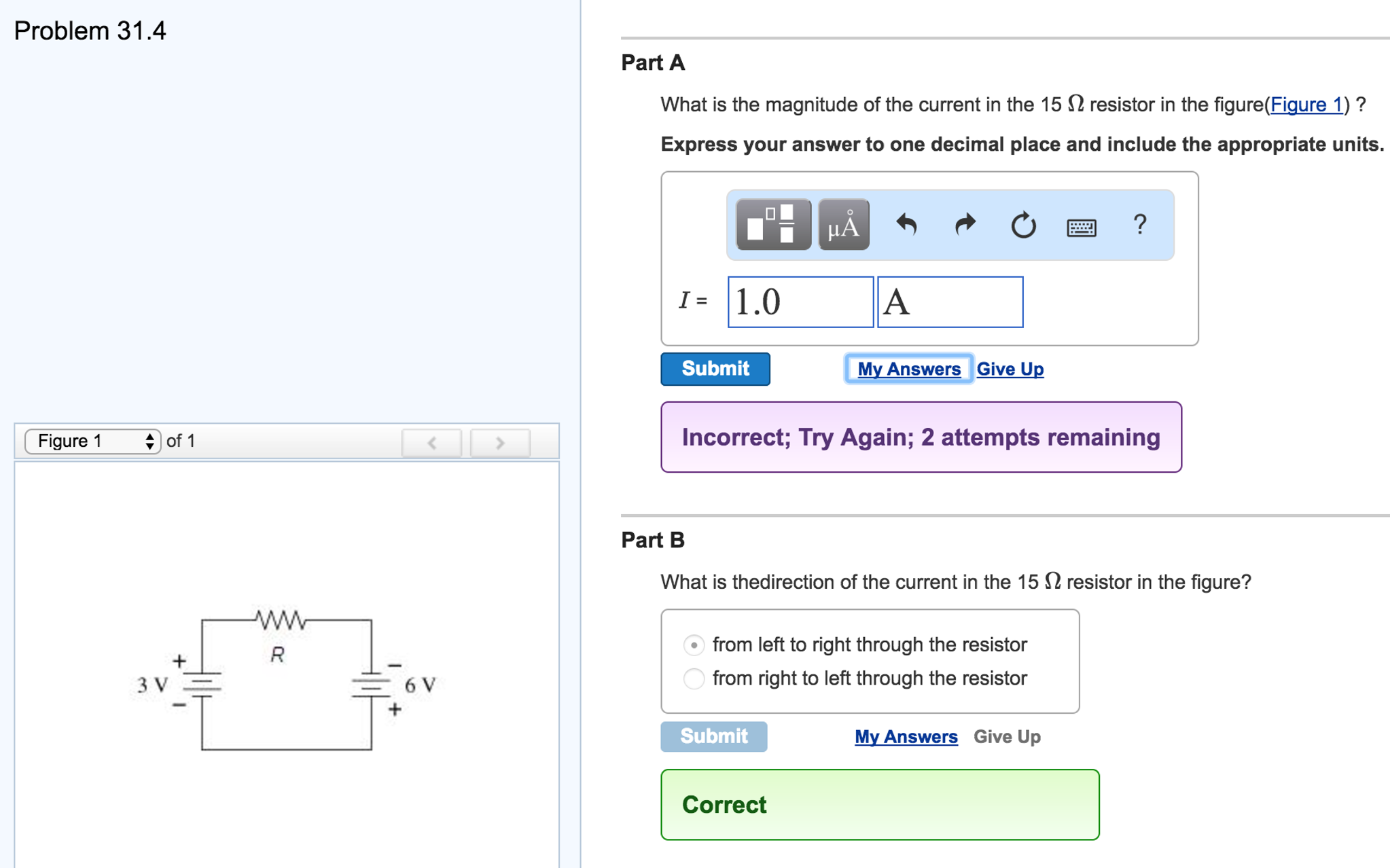 Solved 1. What is the magnitude of the current in the 15 ? | Chegg.com