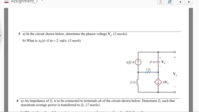 Solved In the circuit shown below, determine the phasor | Chegg.com