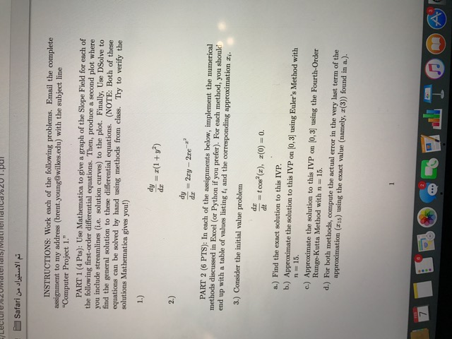 Solved Work each of the following problems. Email the | Chegg.com
