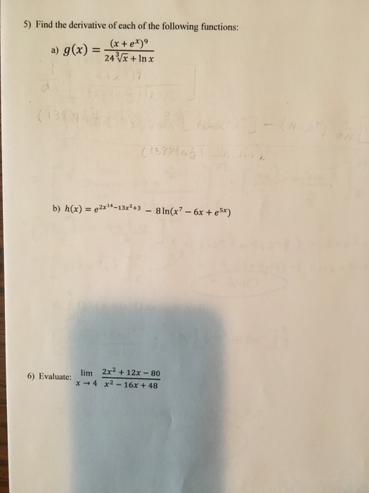 Solved Find The Derivative Of Each Of The Following Chegg