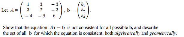 Solved Show That The Equation Ax = B Is Not Consistent For | Chegg.com