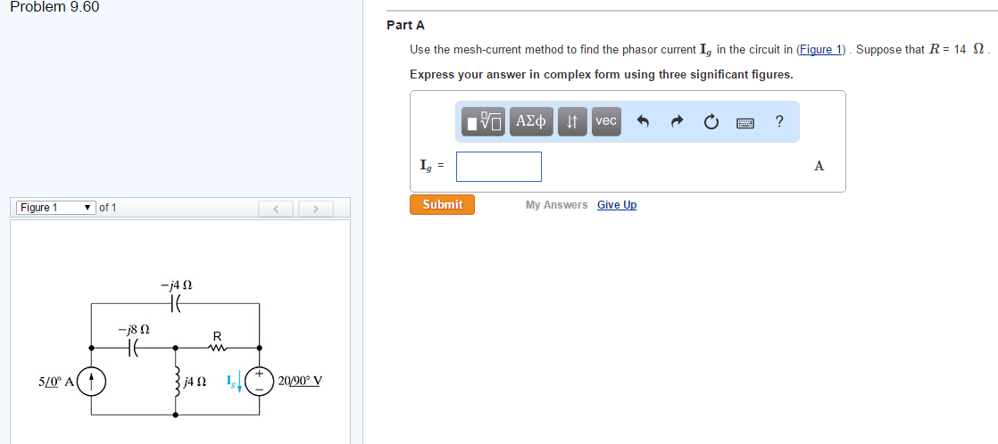 Solved Use The Mesh current Method To Find The Phasor Chegg