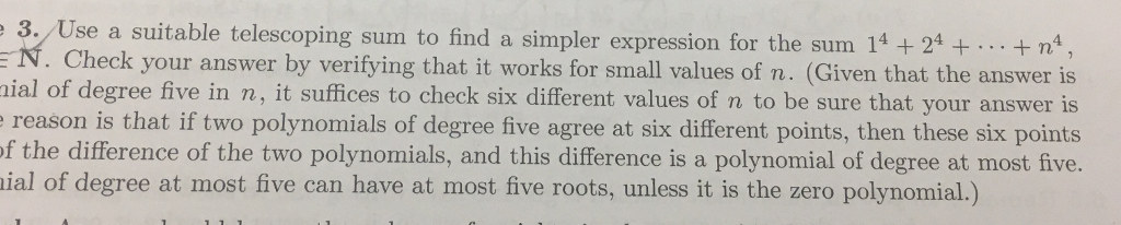 Solved Use a suitable telescoping sum to find a simpler | Chegg.com