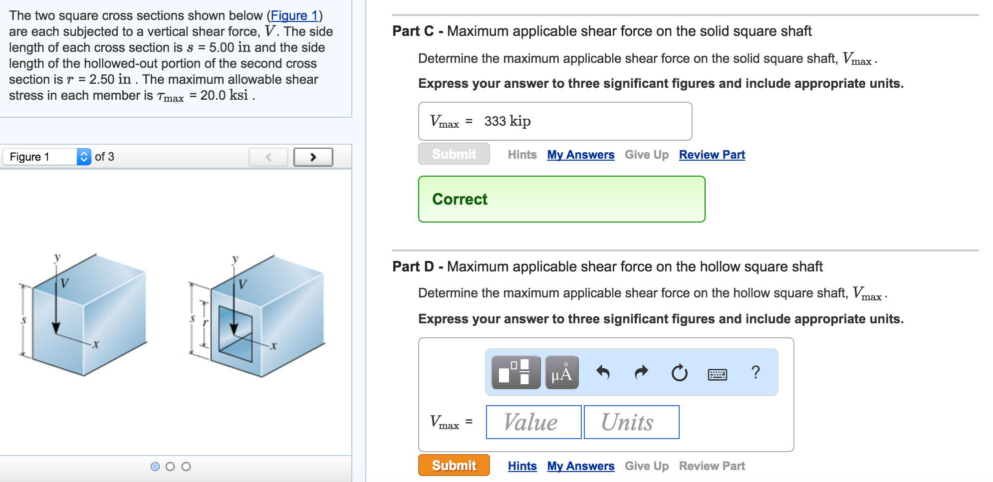 solved-the-two-square-cross-sections-shown-below-figure-1-chegg