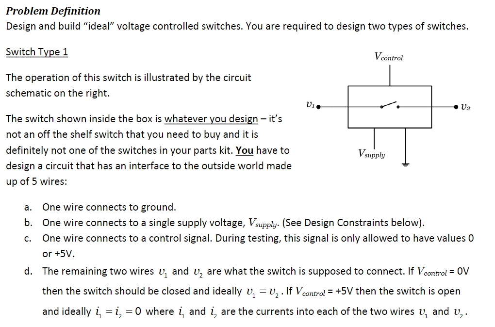 Problem Definitioin Design and build "ideal" voltage