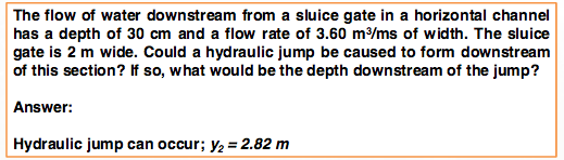Solved The flow of water downstream from a sluice gate In a | Chegg.com