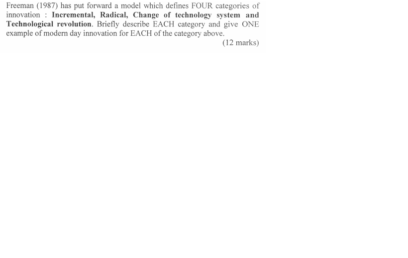 Solved Freeman (1987) has put forward a model which defines | Chegg.com