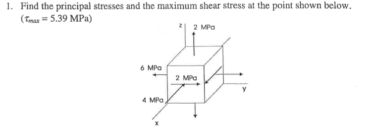 Solved Find The Principal Stresses And The Maximum Shear Chegg Solved Find The Principal Stresses And The Maximum Shear Chegg