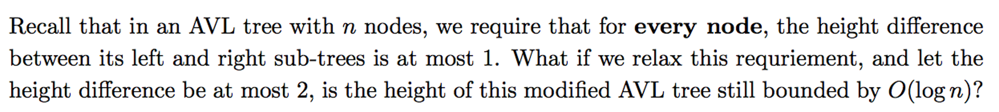 Solved Recall That In An Avl Tree With N Nodes, We Require 