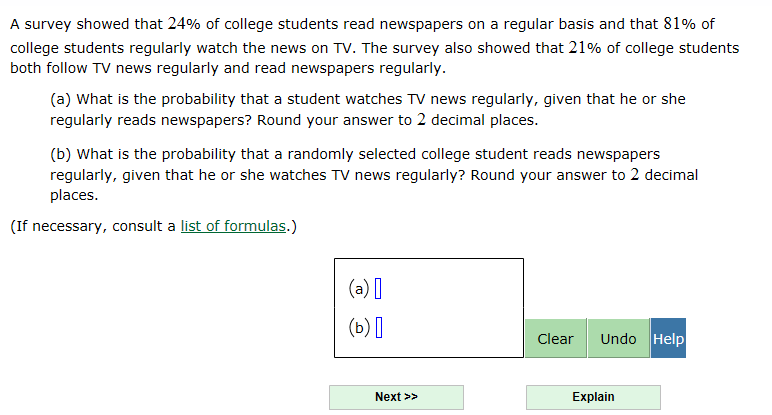 Solved A survey showed that 24% of college students read | Chegg.com
