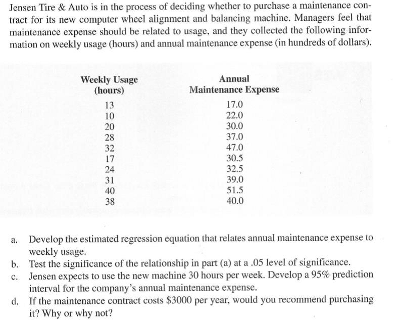Jensen Tire & Auto is in the process of deciding