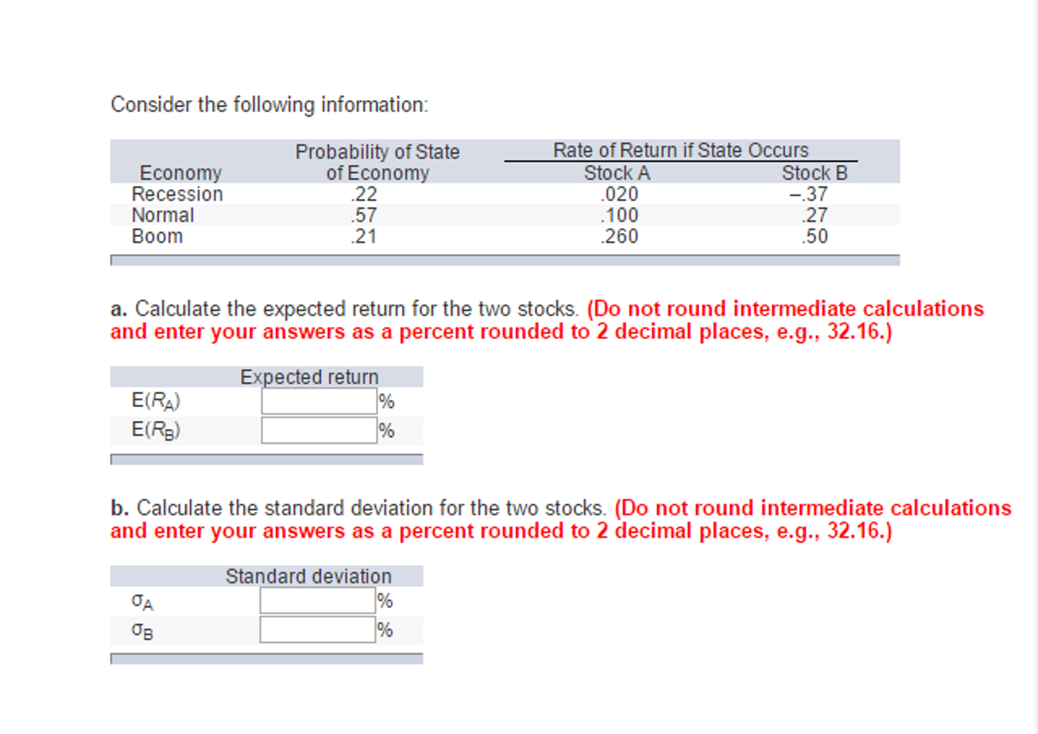 Solved Consider The Following Information: Calculate The | Chegg.com