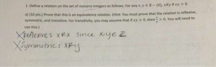 Solved Define a relation on the set of nonzero integers as | Chegg.com