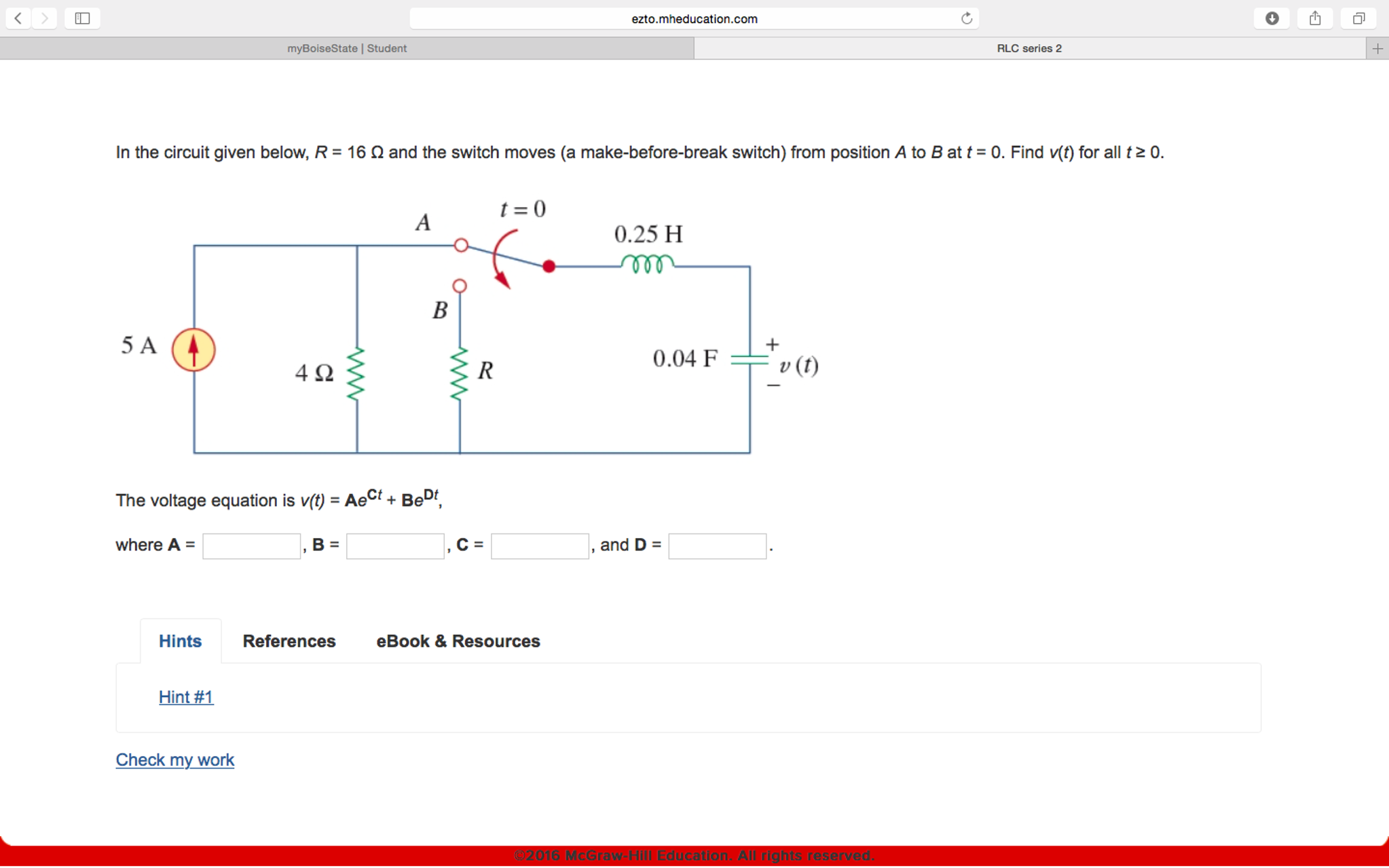 Solved In the circuit given below, R = 16 ohm and the switch | Chegg.com