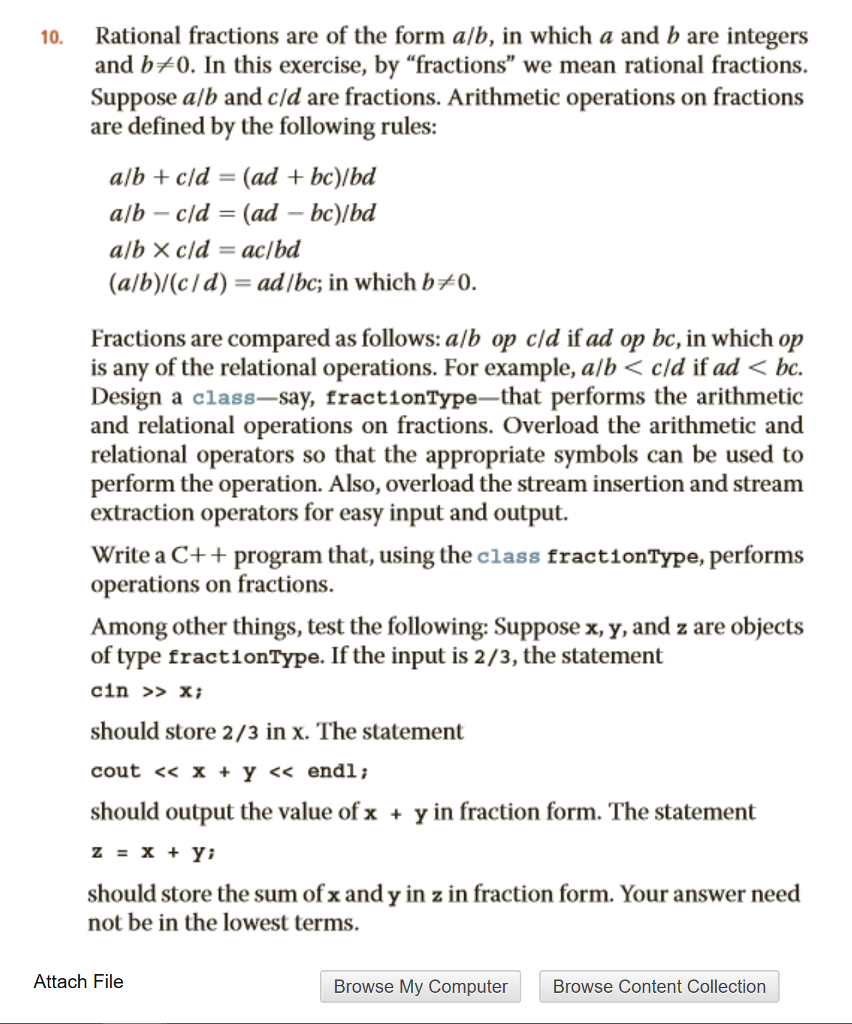 Solved Rational fractions are of the form a/b, in which a | Chegg.com