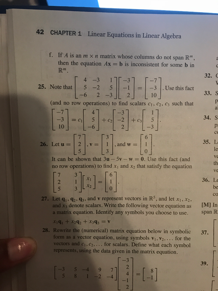 Solved 42 CHAPTER 1 Linear Equations In Linear Algebra F. If | Chegg.com