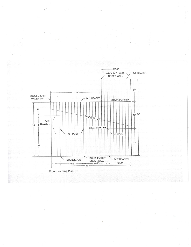 Solved 13'4 DOUBLE JOIST UNDER WALL 2x2 HEADER 22'8"