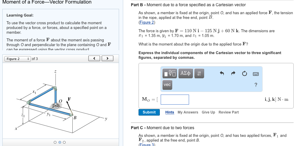 Solved Moment of a Force-Vector Formulation Part A - Moment | Chegg.com