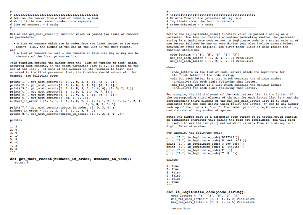 Assignment 3 -PYTHON LISTS Due: 4:30pm, May8 worth 2% | Chegg.com