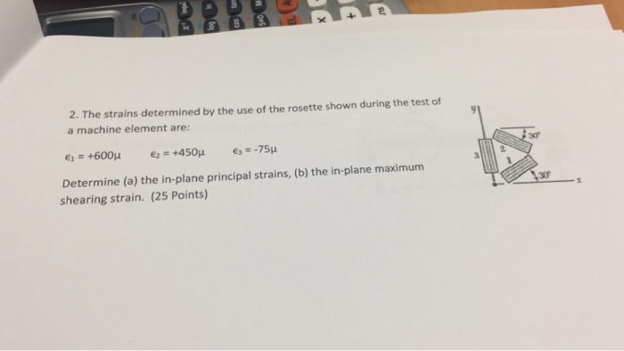 Solved The Strains Determined By The Use Of The Rosette | Chegg.com