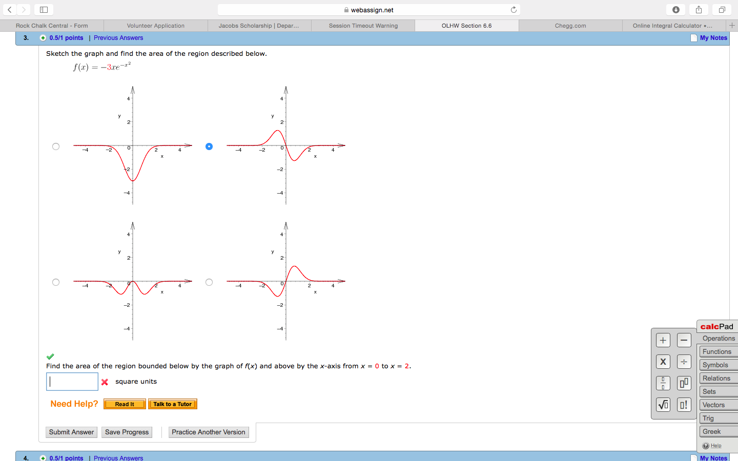 Solved Sketch the graph and find the area of the region | Chegg.com