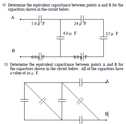 Determine The Equivalent Capacitance Between Points A And B