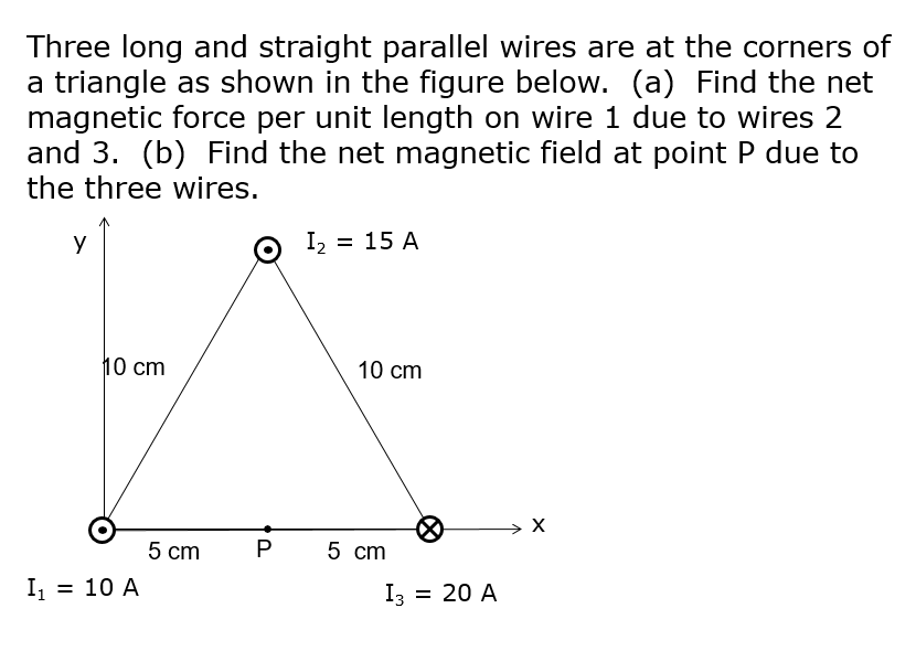 Solved Three long and straight parallel wires are at the