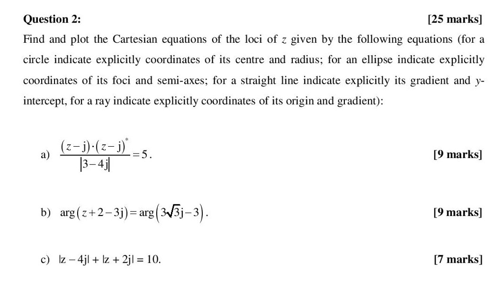 Solved Find and plot the Cartesian equations of the loci of | Chegg.com