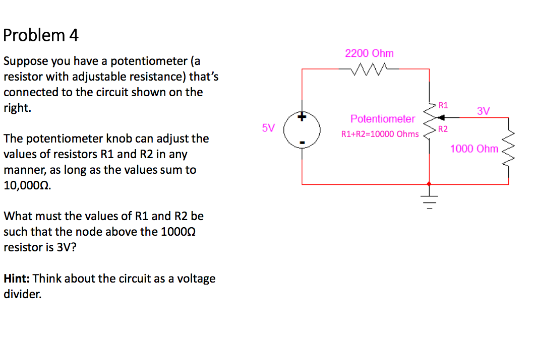 Solved Suppose you have a potentiometer (a resistor with