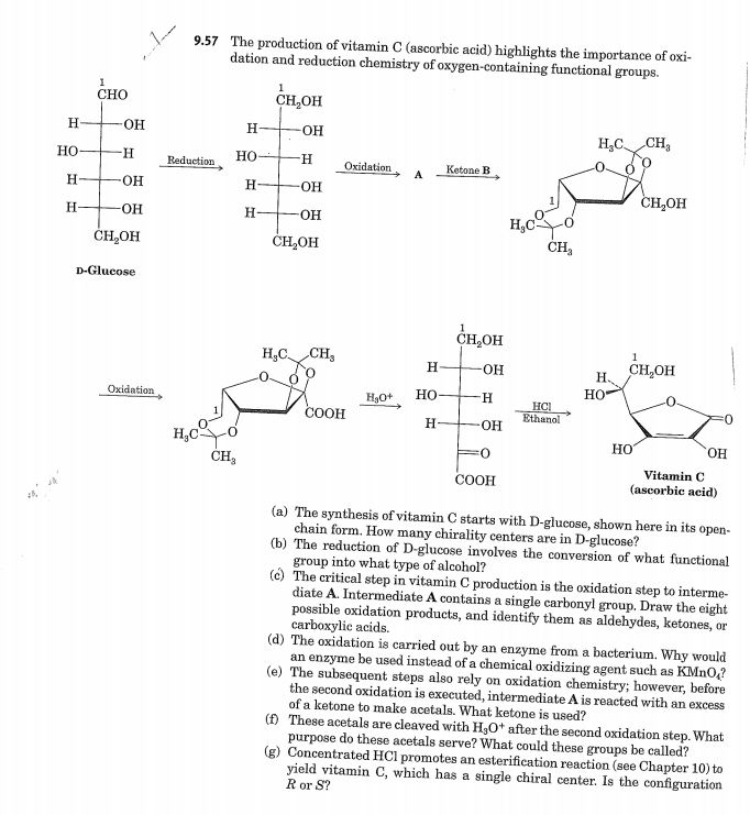 Solved The production of vitamin C (ascorbic acid)