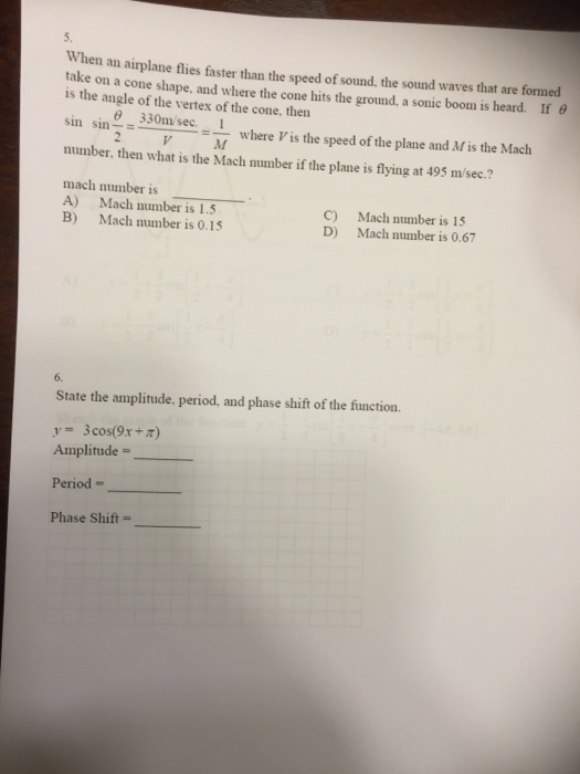 Solved When An Airplane Flies Faster Than The Speed Of Chegg