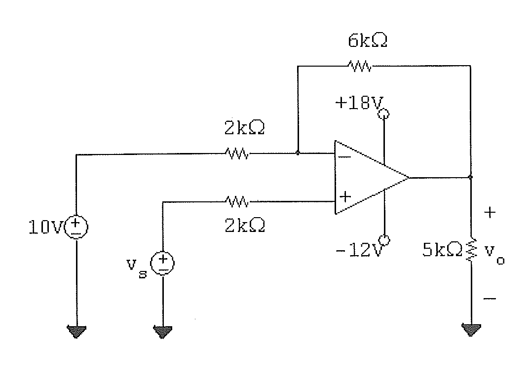 Solved Find the range of values for Vs such that the output | Chegg.com