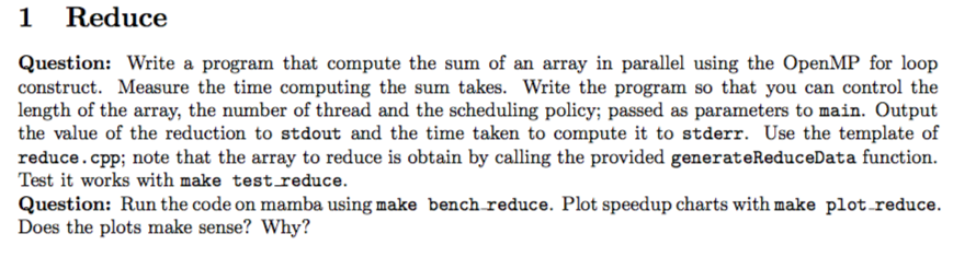 Solved 1 Reduce Question: Write a program that compute the | Chegg.com