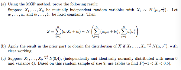 Solved Using the MGF method, prove the following result: | Chegg.com