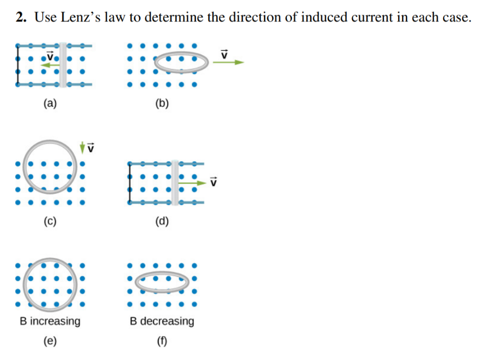 Solved 2. Use Lenz's Law To Determine The Direction Of | Chegg.com