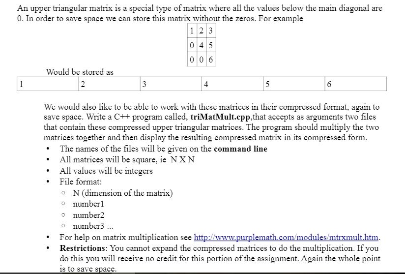 Solved An upper triangular matrix is a special type of | Chegg.com