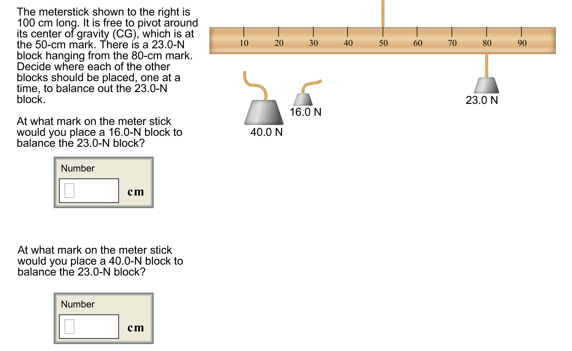 Solved The Meterstick Shown To The Right Is 100 Cm Long It Chegg