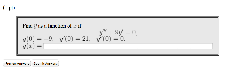 Solved Find y as a function of x if | Chegg.com