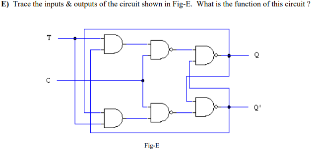 Solved E) Trace the inputs & outputs of the circuit shown in | Chegg.com