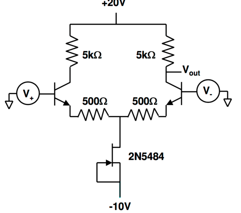 Solved 1. Calculate for the following differential amplifier