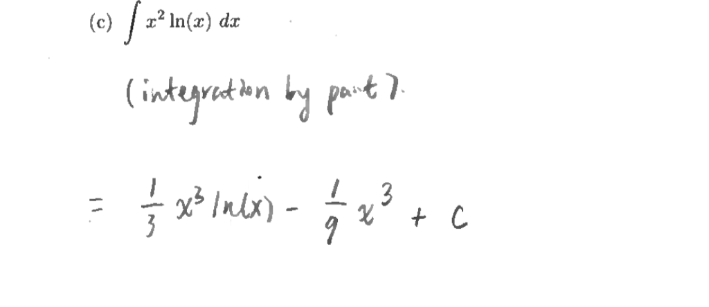 Solved (c) | In(x) dx (integrodden part 7 * a? Inbx) - 6x + | Chegg.com