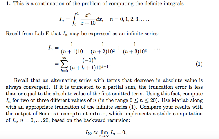 Solved 1. This is a continuation of the problem of computing | Chegg.com