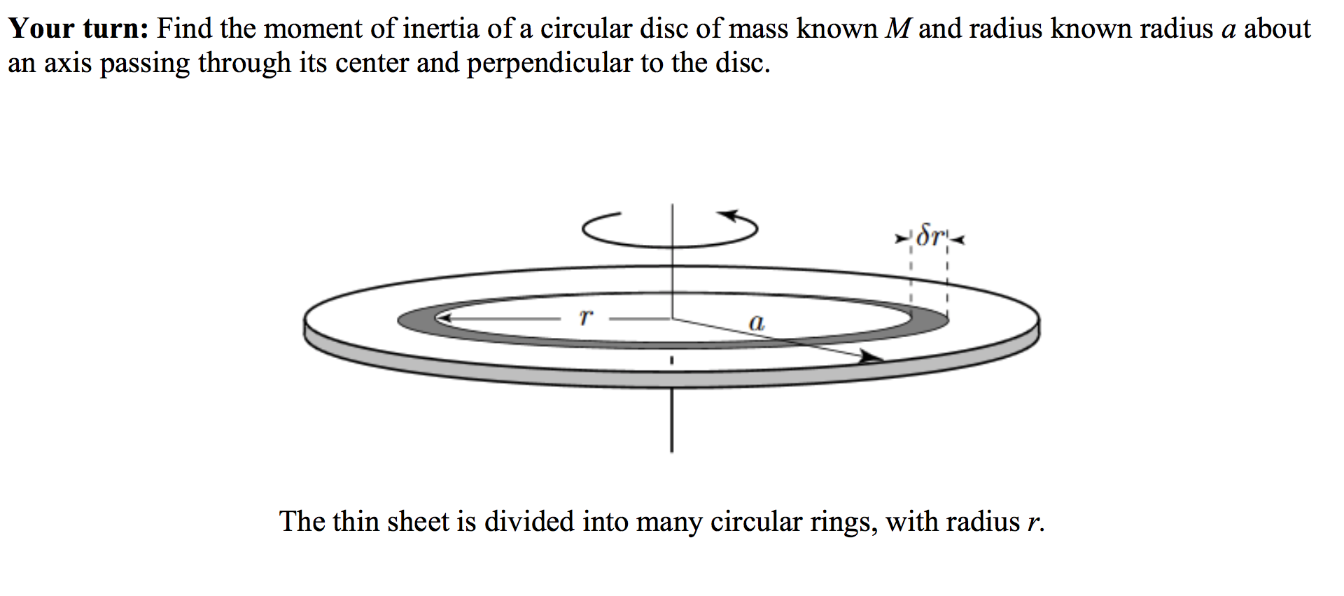 Solved Find the moment of inertia of a circular disc of mass | Chegg.com