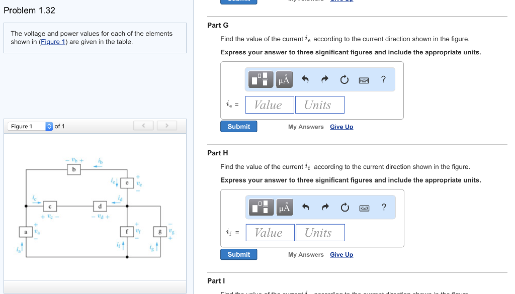 Solved Problem 1.32 The voltage and power values for each of | Chegg.com