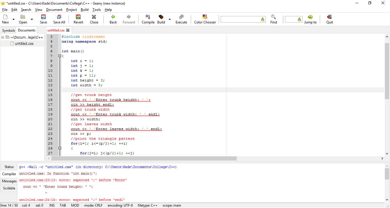 Solved c++ Can anyone tell me why I am getting this error | Chegg.com