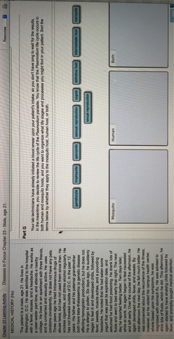 Solved The patient is a male, age 21. He lives in | Chegg.com