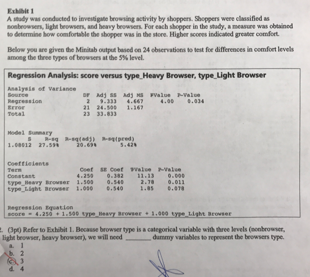 Solved Exhibit 1 A study was conducted to investigate | Chegg.com